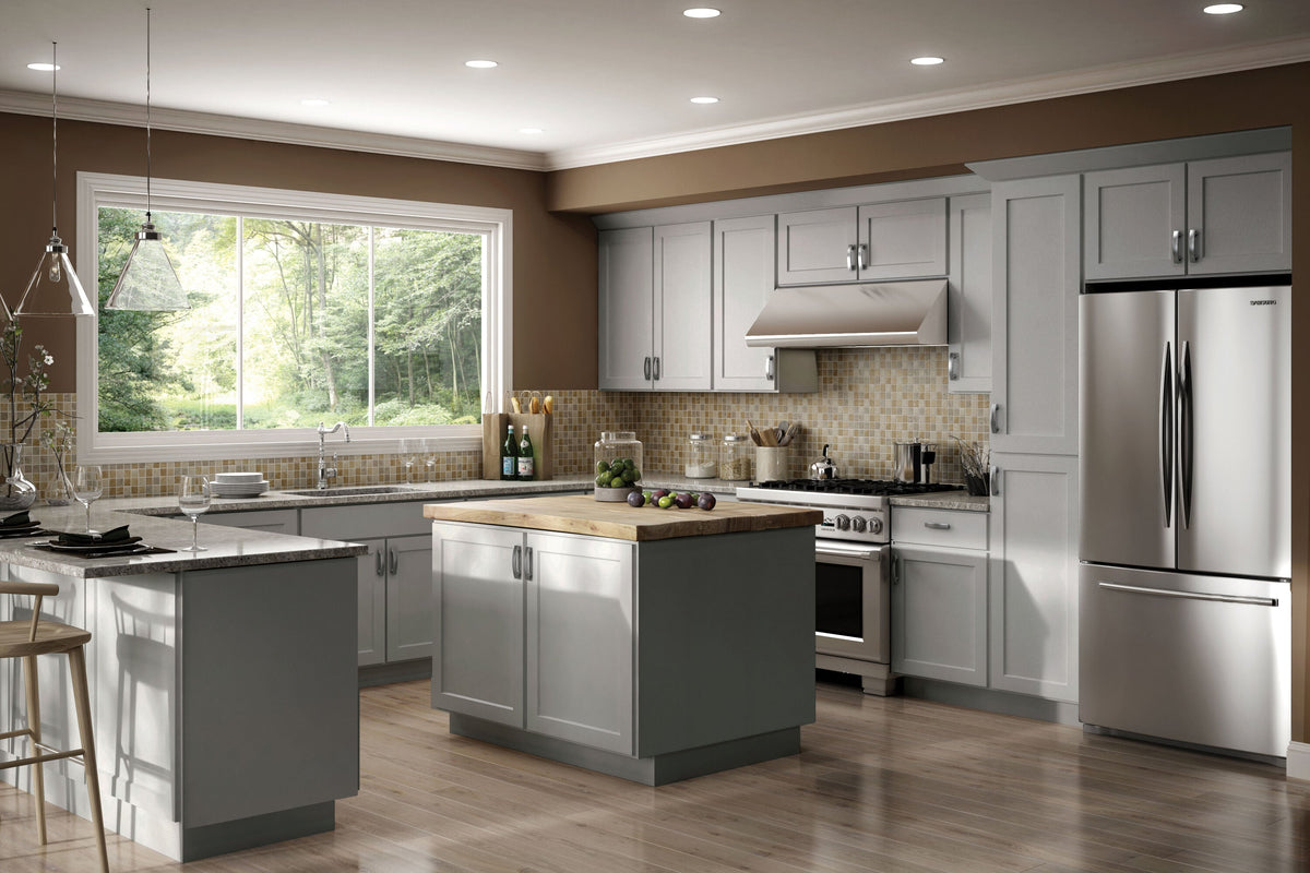 RELIABILT Parkstone 39-in W x 34.5-in H x 24-in D Grey Blind 1-Drawer Base Fully Assembled Plywood Cabinet (Flat Panel Shaker Style)