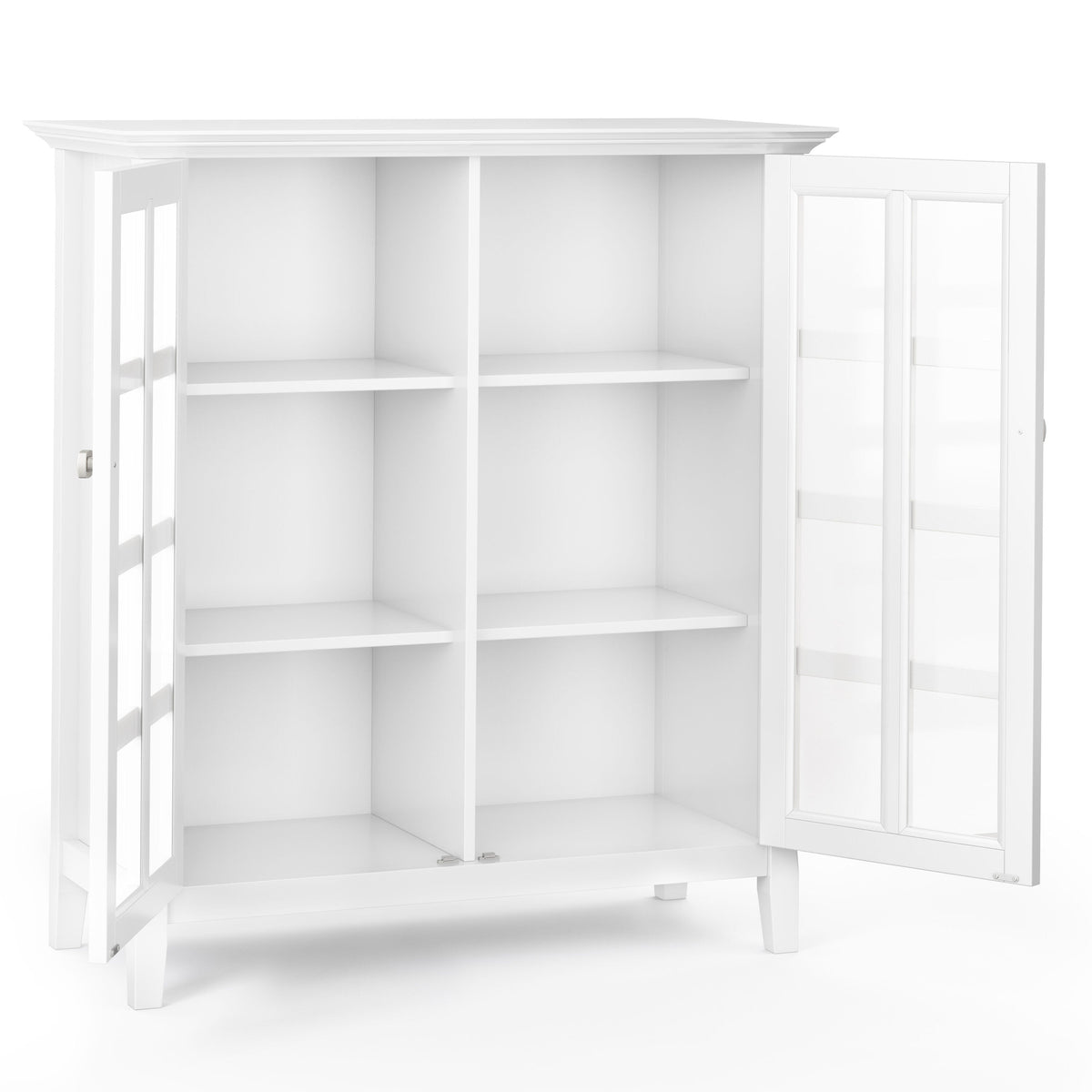 Simpli Home Acadian White Transitional Wood Media Cabinet