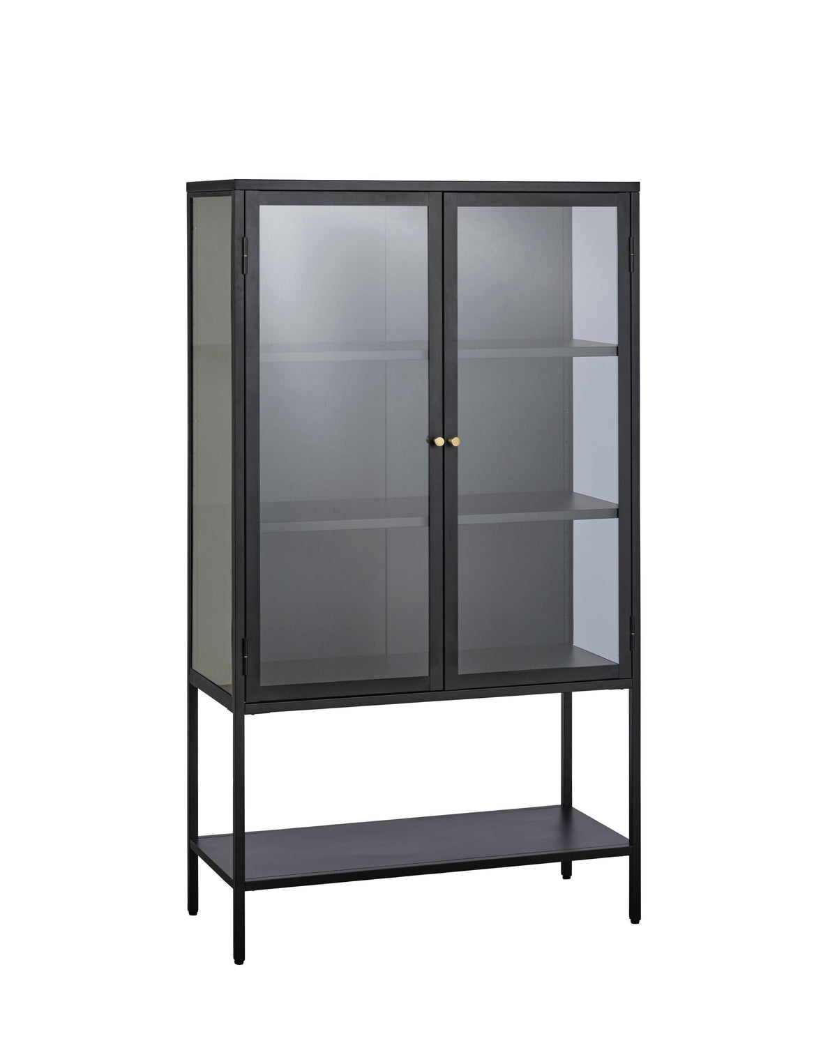 Contemporary/Modern Black Metal China Cabinet