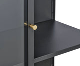 Contemporary/Modern Black Metal China Cabinet