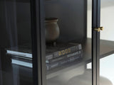 Contemporary/Modern Black Metal China Cabinet