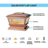 RELIABILT 4-in x 4-in 5-Lumen Copper Solar LED Outdoor Post Cap Light (5000 K)