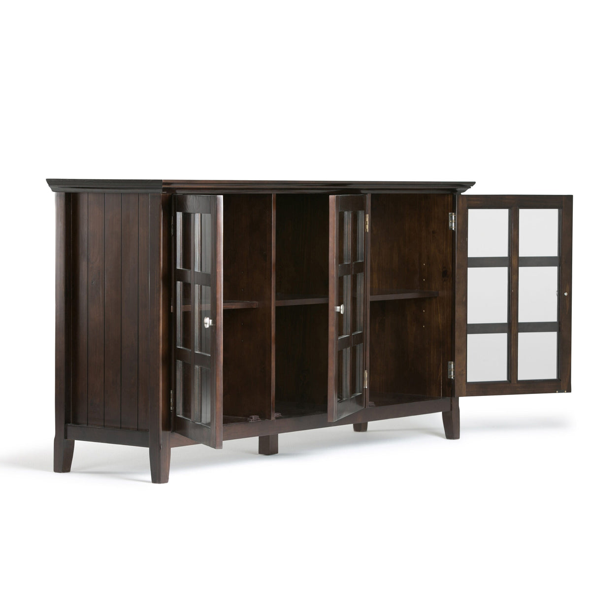 Simpli Home Acadian Brunette Brown Transitional Wood Media Cabinet