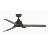 Fanimation Studio Collection Pyramid 52-in Matte Greige LED Indoor/Outdoor Ceiling Fan with Remote, Weathered Wood Blades (3-Blade)