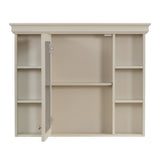 AAZJ MRS 35-in x 28-in Surface Mount Beige Mirrored Soft Close Medicine Cabinet