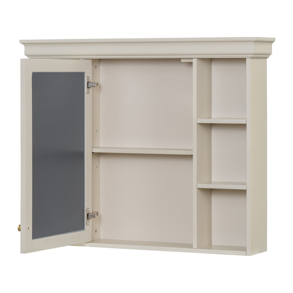 AAZJ MRS 35-in x 28-in Surface Mount Beige Mirrored Soft Close Medicine Cabinet