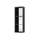 WELLFOR W12 48-in x 30-in Lighted LED Fog Free Surface/Recessed Mount Anodized Black Aluminum Mirrored Soft Close Medicine Cabinet with Outlet