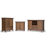 Simpli Home Redmond Rustic Natural Aged Brown Transitional Wood Media Cabinet