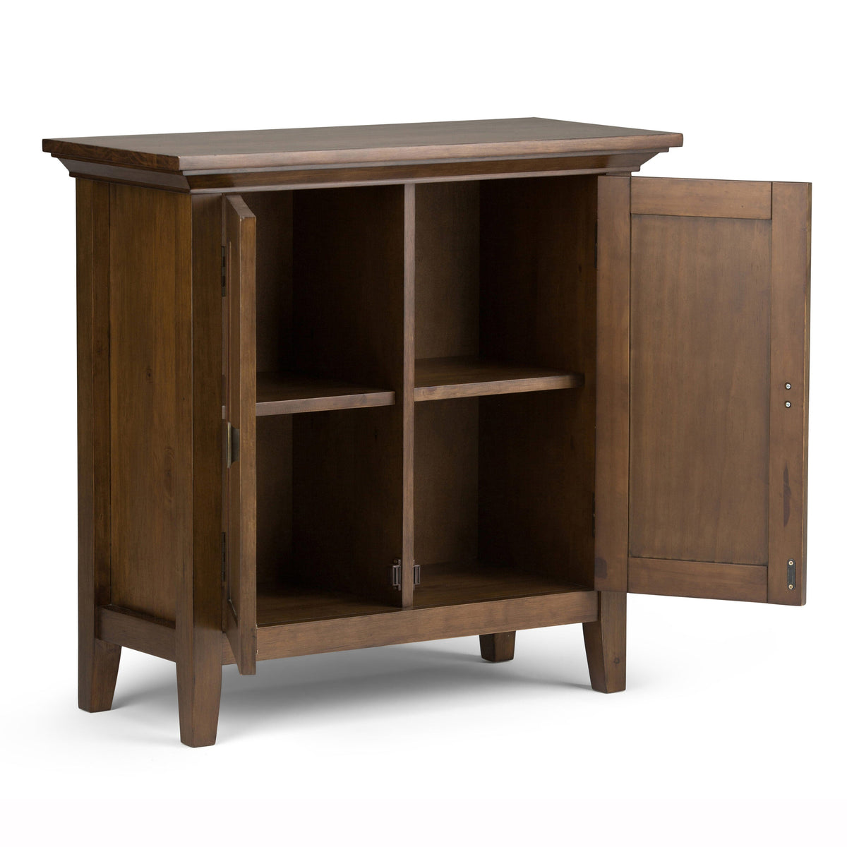 Simpli Home Redmond Rustic Natural Aged Brown Transitional Wood Media Cabinet