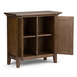 Simpli Home Redmond Rustic Natural Aged Brown Transitional Wood Media Cabinet