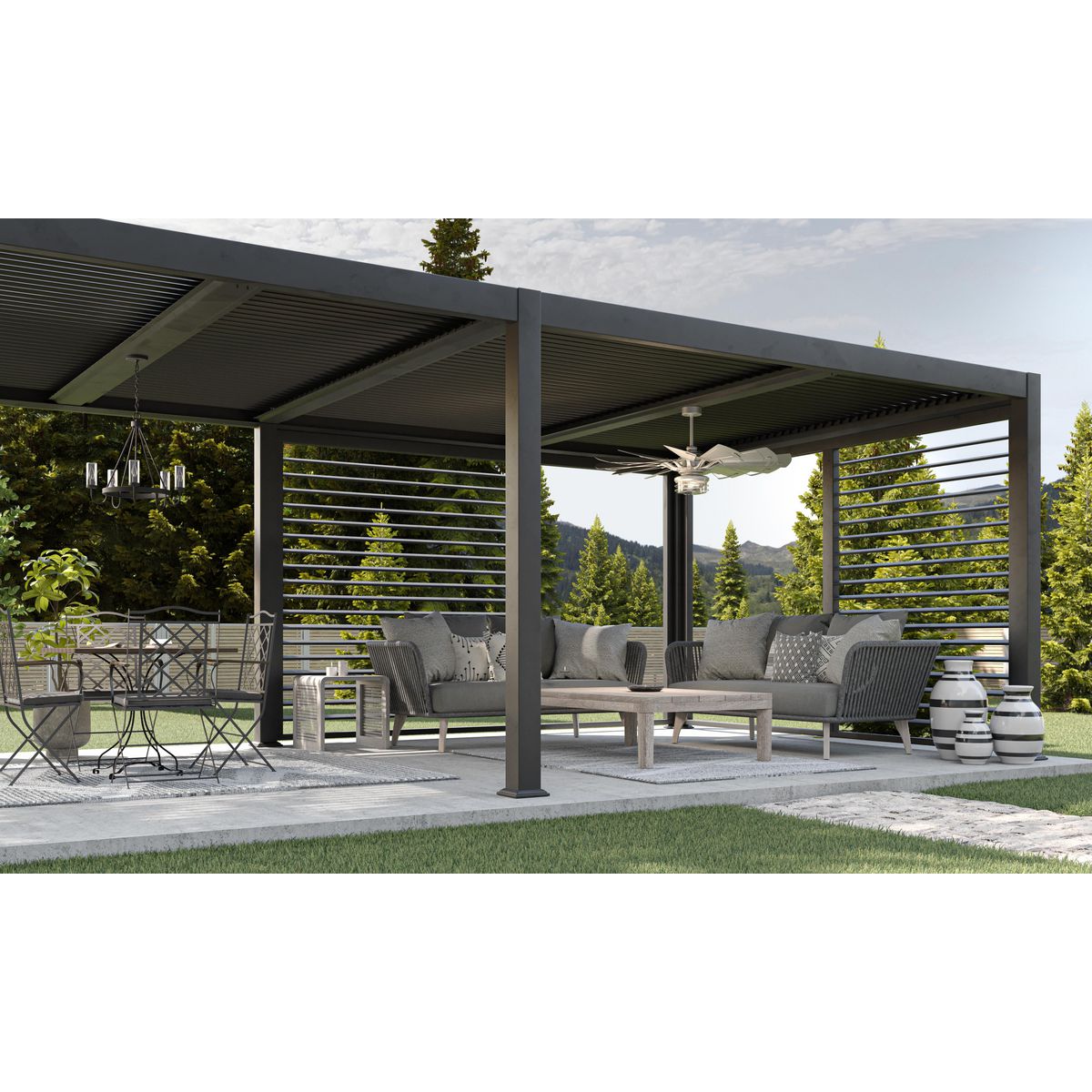 Progress Lighting Swansea 5-Light Matte Black Transitional Outdoor Chandelier
