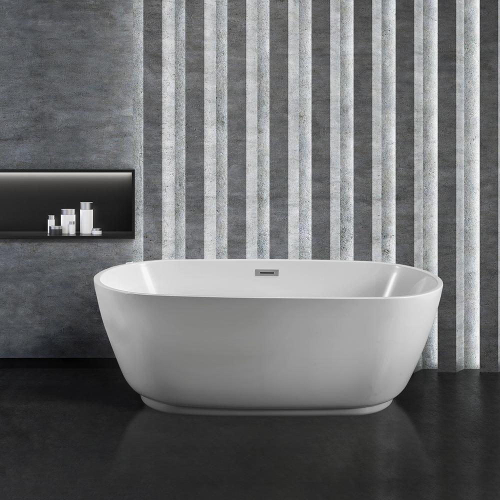 70.9 in. Acrylic Flatbottom Non-Whirlpool Bathtub in White - Super Arbor
