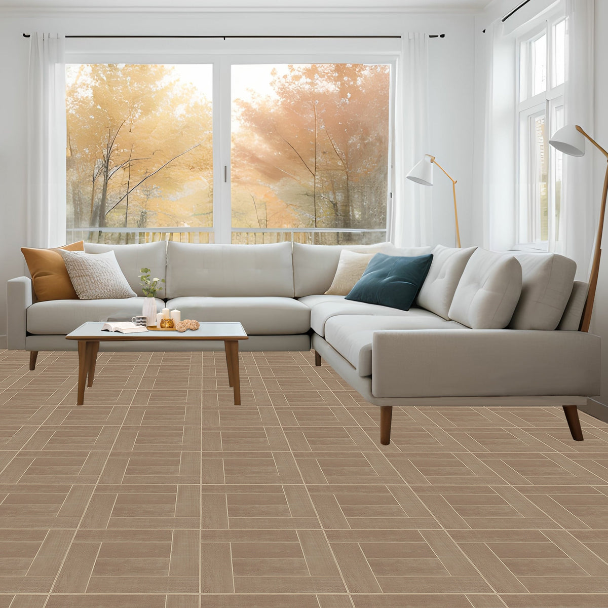 Achim Nexus Saddlewood 12-in x 12-in Peel-and-Stick Vinyl Tile Flooring, 20-sq ft Carton