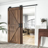 6 ft./72 in. Single Track Bypass Barn Door Hardware Double Doors Kit, Heavy-Duty Sliding 1-Track Antique Roller - Super Arbor