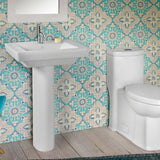 American Standard Boulevard Pedestal Combo Bathroom Sink, White, 24 x 19 in, Center Hole