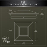 Classy Caps 6-in x 6-in White Aluminum Deck Post Cap