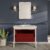 Eviva Monaco 38"W x 22"D Ivory Bathroom Vanity with White Carrara Marble Countertop and Undermount Porcelain Sink