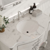 Eviva Monaco 38"W x 22"D Ivory Bathroom Vanity with White Carrara Marble Countertop and Undermount Porcelain Sink