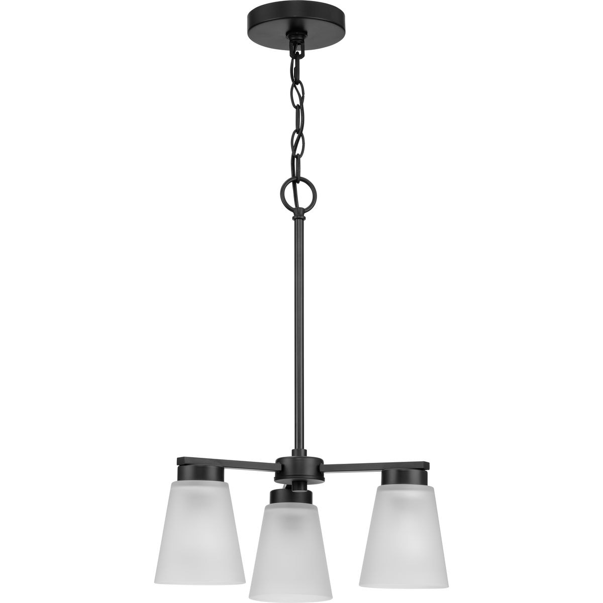 Progress Lighting Tanner 3-Light Matte Black Transitional Chandelier