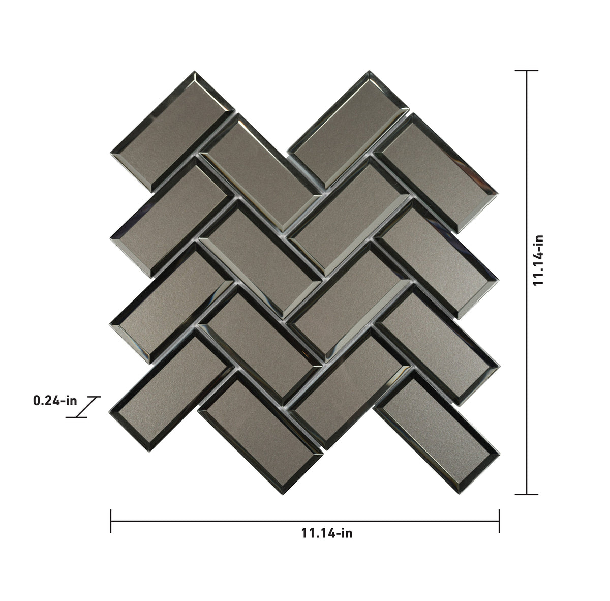 Satori Skylight Champagne 11-in x 11-in Mirrored Glass Patterned Mosaic Wall Tile (0.86-sq. ft/ Piece)