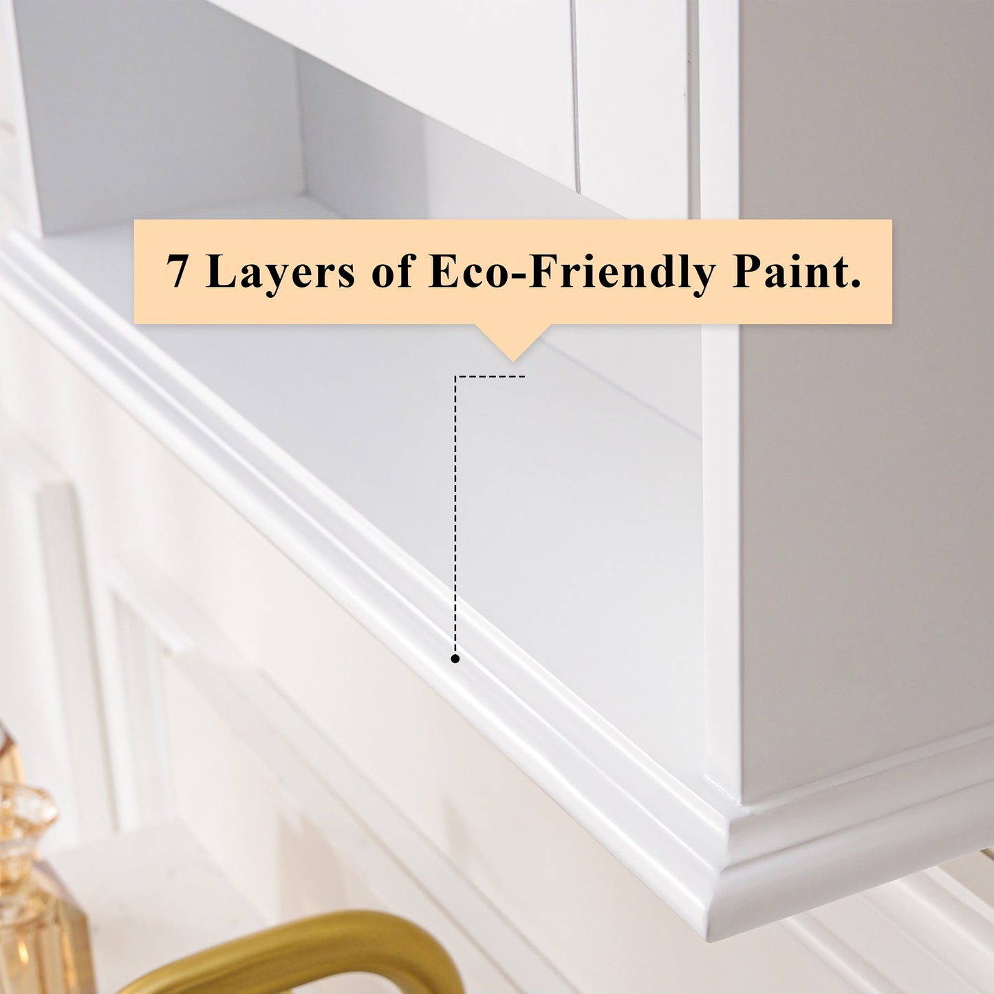 Forclover Solid Wood 36-in x 30-in Surface/Recessed Mount White Mirrored Soft Close Medicine Cabinet