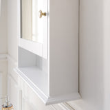 Forclover 24-in x 34-in Surface Mount White Mirrored Soft Close Medicine Cabinet