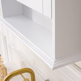 Forclover 24-in x 34-in Surface Mount White Mirrored Soft Close Medicine Cabinet
