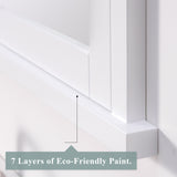 WELLFOR GRACE Solid Wood 26-in x 32-in Recessed Mount White Mirrored Soft Close Medicine Cabinet