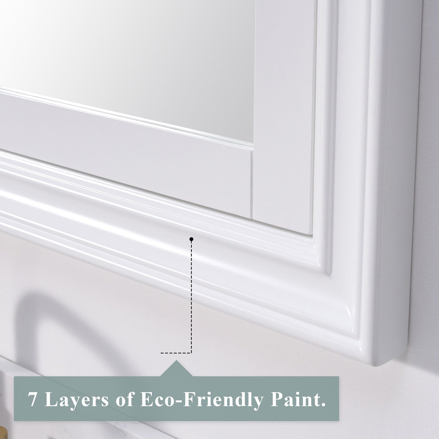 Forclover 40-in x 32-in Recessed Mount White Mirrored Soft Close Medicine Cabinet