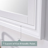 Forclover 40-in x 32-in Recessed Mount White Mirrored Soft Close Medicine Cabinet