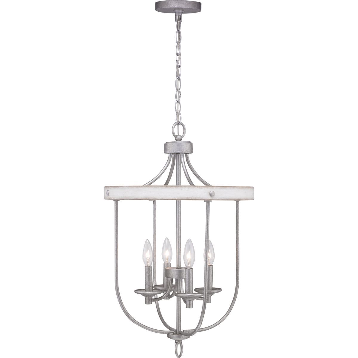 Progress Lighting Gulliver 4-Light Galvanized Farmhouse Lantern Medium Hanging Pendant Light