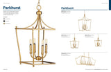 Progress Lighting Parkhurst 3-Light Matte Black Traditional Lantern Medium Hanging Pendant Light