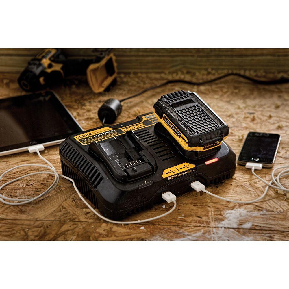20-Volt MAX XR Lithium-Ion Premium Battery Pack 4.0Ah and Dual Port Charger with (2) USB Ports - Super Arbor