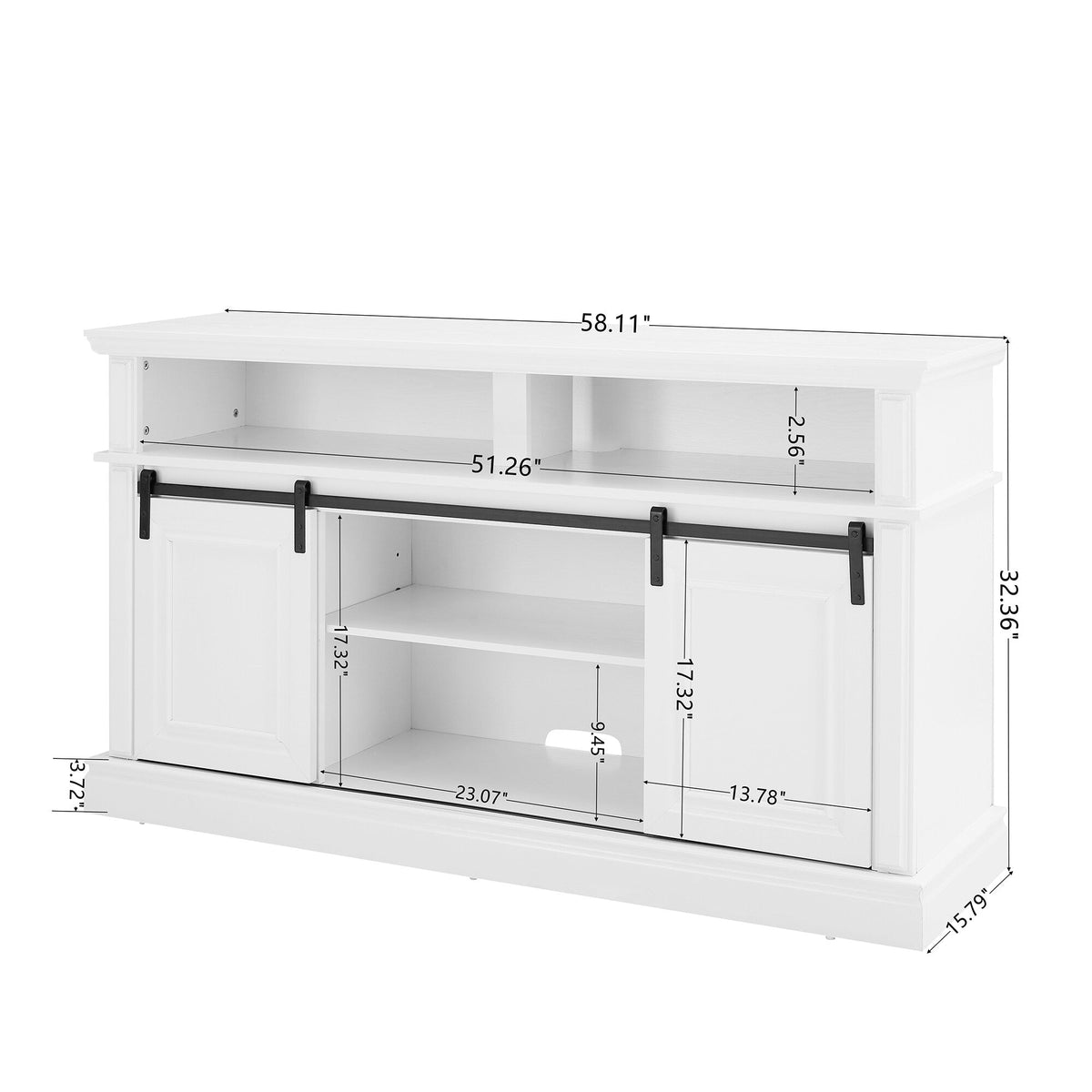 GZMR Mid Century style Entertainment TV Table Modern/Contemporary White Tv Cabinet (Accommodates TVs up to 65-in)
