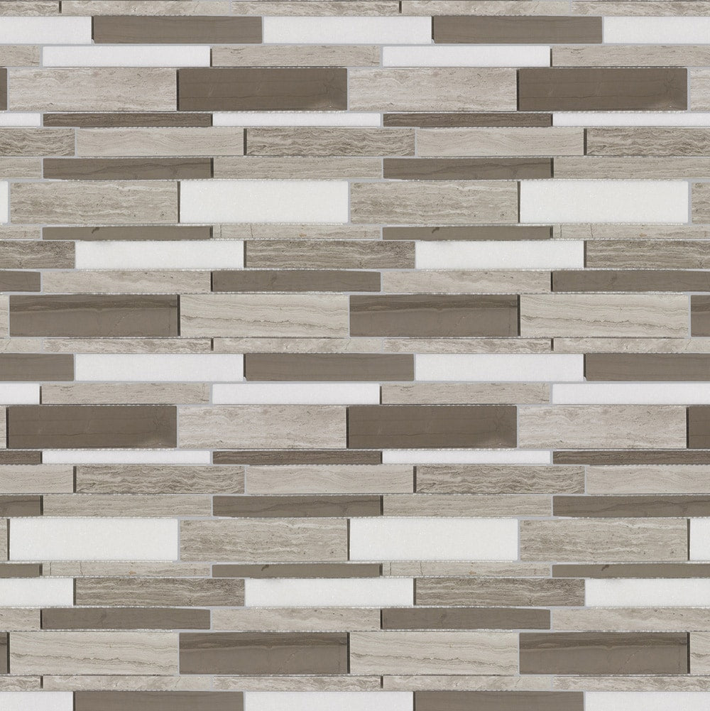 Elida Ceramica Stone Savvy Natural 12-in x 12-in Polished Marble Linear Mosaic Tile