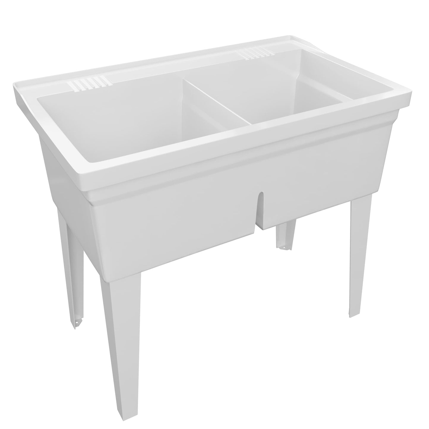 PROFLO 24x40 2-Basin White Freestanding Laundry Sink