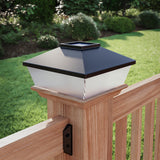 Deckorators 6-in x 6-in 2.4-Lumen 1-Watt Black Solar LED Outdoor Post Cap Light (6500 K)