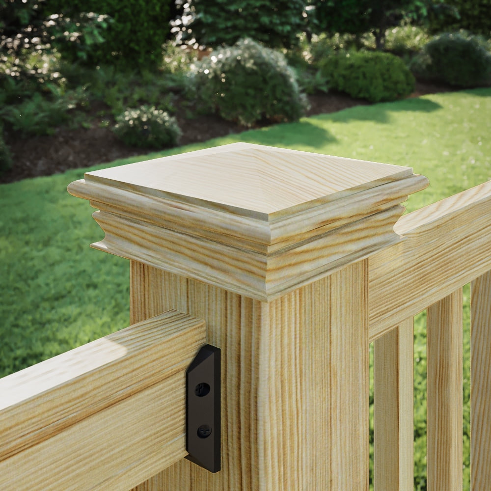 Deckorators Newport High Pyramid Natural Wood Pine Deck Post Cap