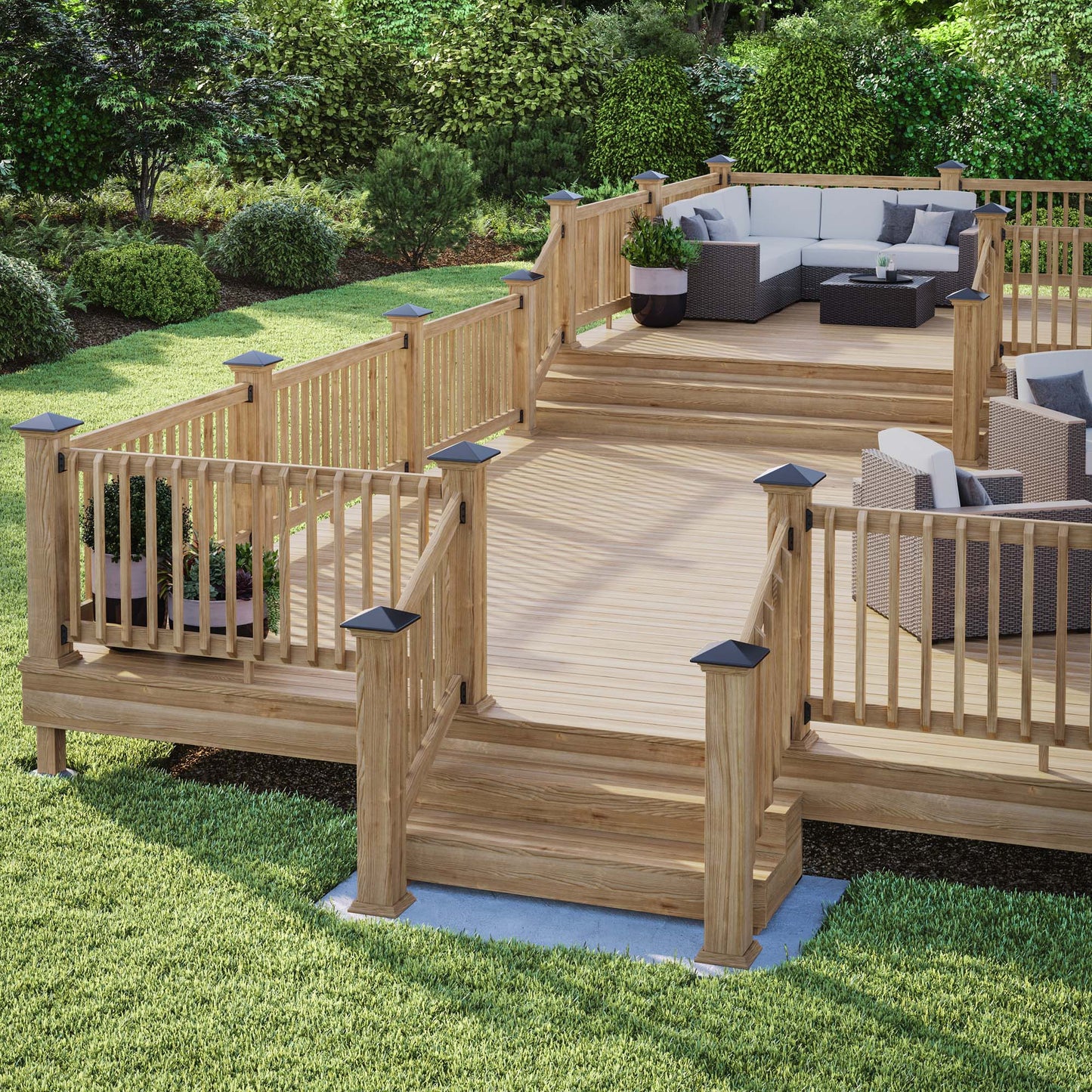 Deckorators 6-in x 6-in Black Plastic Cedar Deck Post Cap