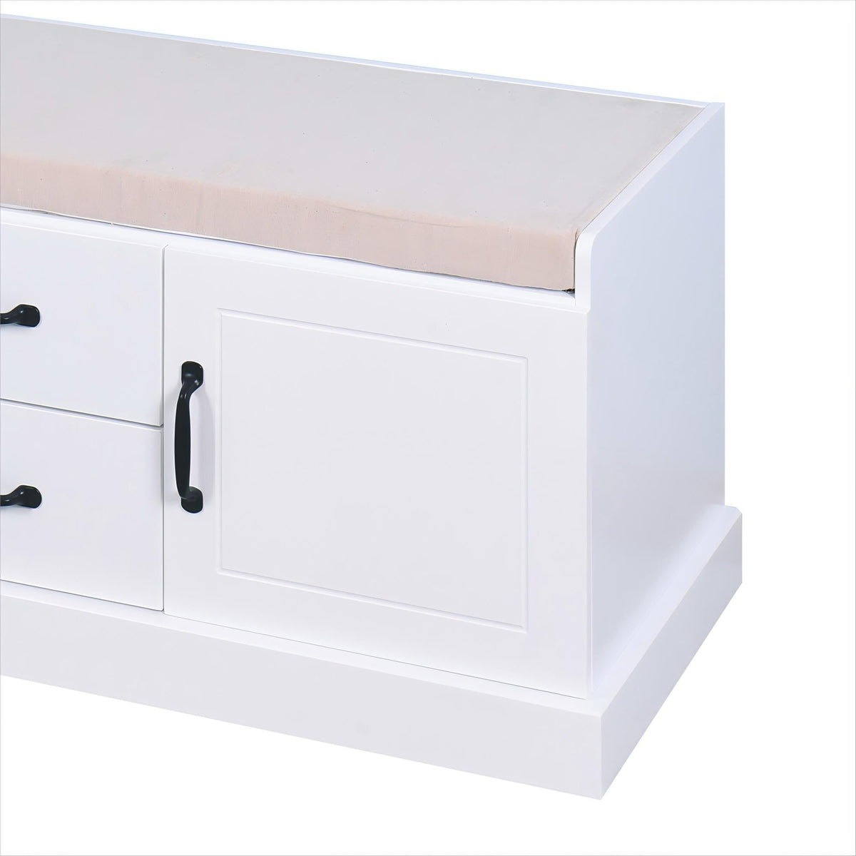 Yiekholo Casual White Accent Bench with Storage Bench 46-in x 18.3-in x 7-in