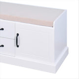Yiekholo Casual White Accent Bench with Storage Bench 46-in x 18.3-in x 7-in