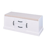 Yiekholo Casual White Accent Bench with Storage Bench 46-in x 18.3-in x 7-in