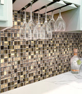 Apollo Tile Nirvana Brown 12-in x 12-in Polished Glass Uniform Squares Floor and Wall Tile (4.43-sq. ft/ Carton)