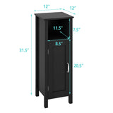 WELLFOR 12-in x 31.5-in x 12-in Black Freestanding Corner Linen Cabinet