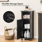 WELLFOR 12-in x 31.5-in x 12-in Black Freestanding Corner Linen Cabinet