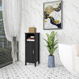 WELLFOR 12-in x 31.5-in x 12-in Black Freestanding Corner Linen Cabinet