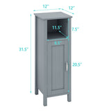 WELLFOR 12-in x 31.5-in x 12-in Gray Freestanding Corner Linen Cabinet