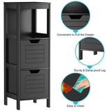 WELLFOR 12-in x 35-in x 11-in Black Freestanding Corner Linen Cabinet