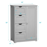WELLFOR 22-in x 32-in x 12-in Gray Freestanding Linen Cabinet