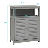 WELLFOR 23.5-in x 31.5-in x 12-in Gray Freestanding Linen Cabinet